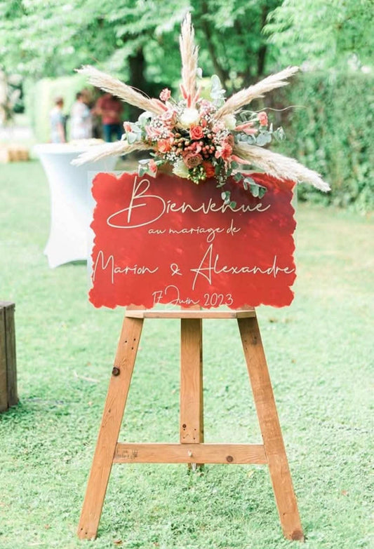 Panneau bienvenue plexiglass