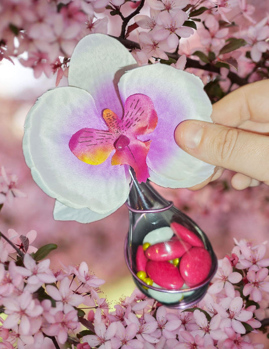 Goutte d'eau avec orchidée