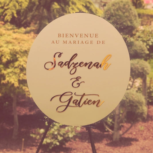 Panneau bienvenue rond 60cm