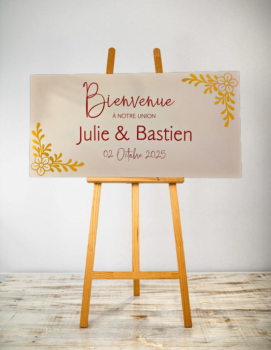 Panneau bienvenue mélaminé blanc